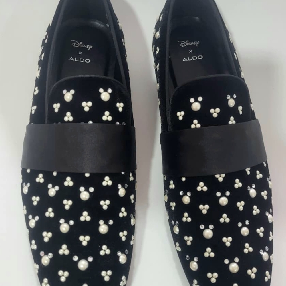 Aldo 100 Disney Anniversary Special Edition Black and White Mickey Mouse Loafers